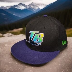 90s Tampa Bay Devil Rays New Era Cooperstown Collection Fitted Hat Cap 7 3/8